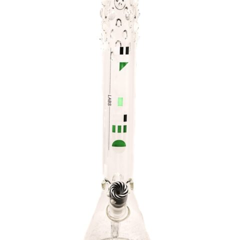 "18in Beaker St Green Logo Frosted Labs"