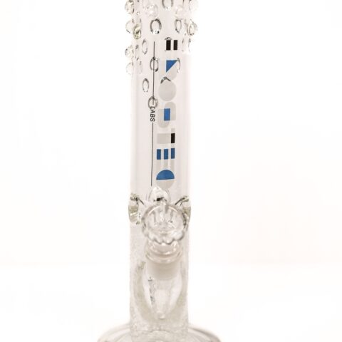 13in "Straight Baked" Blue Logo Frosted Labs Straight Tube Bong