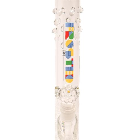 13in "Straight Baked" multi Color Logo Frosted Labs Straight Tube Bong