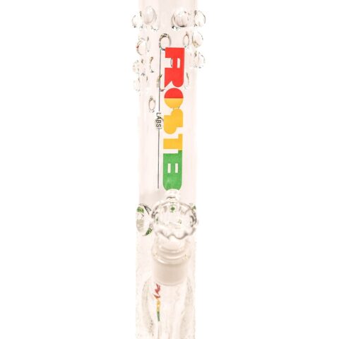 13in "Straight Baked" Rasta Logo Frosted Labs Straight Tube Bong