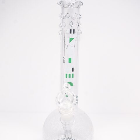 Bubble Brain 10in Green Logo Frosted Labs bubble bottom Bong