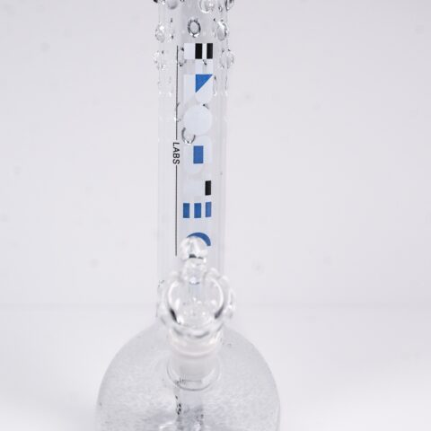 Bubble Brain 10in Blue Logo Frosted Labs bubble bottom Bong