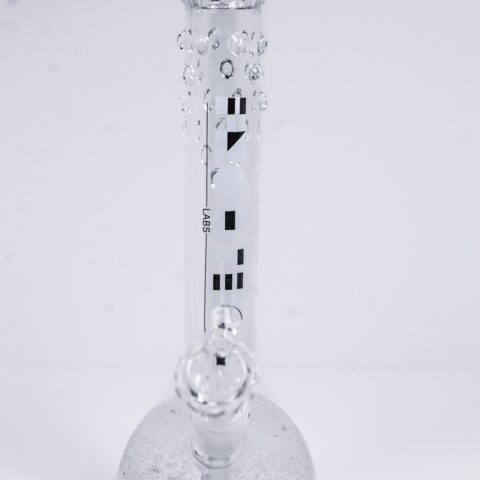 Bubble Brain 10in Black Logo Frosted Labs bubble bottom Bong